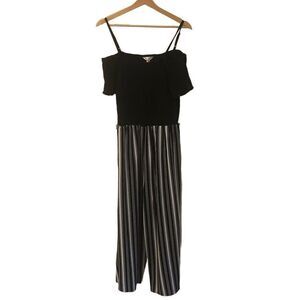 Summer Jumpsuit Romper Smocked Elastic Top On Off Shoulder